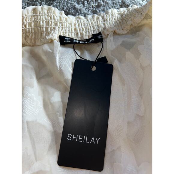 Sheilay Top Womens Large Sexy Sheer Blouse Chiffon Crochet Cottagecore Romantic - Picture 11 of 11